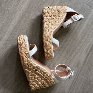 Stylish White Wedge Sandals